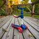 Дитячий самокат Maraton Flex Red-Blue 2 в 1 триколісний складаний толокар прогулянковий самокат для дітей регульоване сидіння PU поліуретанові колеса заднє ножне гальмо легкий та стійкий - зображення 3