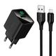 Мережевий зарядний пристрій Hoco CS81A Excellent single port charger Micro USB cable 18W Black - изображение 1