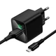 Мережевий зарядний пристрій Hoco CS81A Excellent single port charger Micro USB cable 18W Black - изображение 3