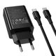 Адаптер сетевой HOCO C to C cable Leader charger set CS94A |1USB/1Type-C, PD/QC, 20W/3A| Black - изображение 5