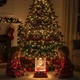 Новорічний нічник XMAS WDL 25010A 179 см подарункова коробка з LED підсвіткою та ефектом снігопаду фігурки Санти сніговика ялинки святковий декор для вітальні дитячої кімнати атмосферне освітлення різдвяна прикраса з бантиком - зображення 6