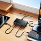 Адаптер мережевий HOCO Modern PD робочий стіл з telescopic cable C151A |1USB/6Type-C, 50W/3A, PD/QC| Black - зображення 7