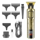 Триммер VGR V-073 аккумуляторный для бороды и волос с USB зарядкой и четырьмя насадками для профессиональной стрижки дома с металлическим корпусом автономной работой до 120 минут и лезвиями из нержавеющей стали для точной окантовки и подравнивания - изображение 1