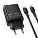 Адаптер сетевой HOCO C to C cable Leader charger set CS95A |1USB/1Type-C, PD/QC, 30W/3A| Black - изображение 3