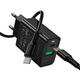 Адаптер сетевой HOCO C to C cable Leader charger set CS95A |1USB/1Type-C, PD/QC, 30W/3A| Black - изображение 4