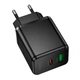 Адаптер сетевой HOCO Smart multi-protocol charger C157A |1USB\1Type-C, PD/QC, 30W/3A\Black - изображение 2