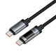 Кабель HOCO U148 Lord digital display charging data cable Type-C to Type-C 240W 5A 1.2m Black - зображення 2
