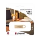 Флеш пам'ять128Gb Kingston USB 3.2 SE9 220Mb/s Metal/Gold (59174) - зображення 1