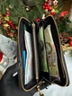 Гаманець чорний коричневий Long Zip Around Wallet With Detachable Card Case In Signature Canvas натуральна шкіра + подарункове пакування - изображение 4