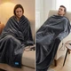 Термоплед пончо флісовий з USB підігрівом 140×90 см, 3 режими 35/45/55°C, живлення від павербанка (Power Bank) - зображення 4