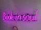 Неоновая вывеска Book in soul 600x155 Розовый - изображение 4