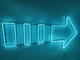 Неоновая вывеска Стрелка 1190x570 Голубой - изображение 2