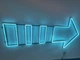 Неоновая вывеска Стрелка 1190x570 Голубой - изображение 4