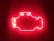 Неонова вивіска Check engine 400x240 Червоний - зображення 1