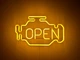 Неоновая вывеска Check engine open 400x240 Желтый - изображение 1
