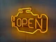 Неоновая вывеска Check engine open 400x240 Желтый - изображение 4