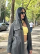 Кашемировый женский кардиган с капюшоном прямого кроя на пуговицах 42-44, Черный - изображение 2