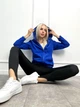 Женская куртка ветровка с капюшоном короткая больших размеров из плащевки 50-52, Электрик - изображение 5
