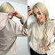 Весенняя женская куртка ветровка с капюшоном короткая из плотной плащевки 42-44, Бежевый - изображение 3