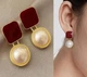 Сережки жіночі з підвісками 3х1.5 см jewelry Бордові - зображення 2