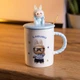 Чашка порцелянова з кришкою і ложкою Labubu 400 (мл) подарункова кружка прикольна чашка для дітей на подарунок Блакитний FM-35B - зображення 1