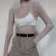 Прозорий у рубчик лонгслів Honey Fashion Accessories XS/S білий (50к010) - зображення 2
