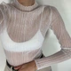 Прозорий у рубчик лонгслів Honey Fashion Accessories XS/S білий (50к010) - зображення 4