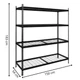 Стелаж SPRINGOS HA5277 для гаражу 4 полиці Чорний (5908455301237) - зображення 8
