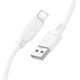 Кабель BOROFONE BX115 Lotto silicone charging data cable USB to Lightning 1m 2.4A White (6941991119637) - зображення 2