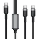 Кабель ACEFAST C22-02 Type-C to 2xType-C 100W aluminum alloy cable 5A 1.2м Black (6974316285120) - изображение 1