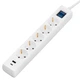 Мережевий фільтр-подовжувач 2E SP-515-M3USB-WH 3м, 5xТипF, 16A, 1xUSB-A,1xUSB-C - зображення 2