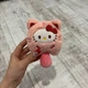 Плюшевый Брелок Hello Kitty (Хеллоу Китти) в розовом костюме котика | Подвеска на Рюкзак (Портфель) Хелоу Кити - изображение 3