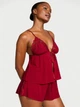 Пижама модал Victoria's Secret (365321193184) SoSoft Lace-Trim Flyaway Cami Set L бордовая - изображение 1