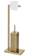 Stojak na papier toaletowy i szczotkę do WC Springos TB0021 2w1 Złoty (5907719475745) - obraz 1