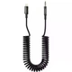 Кабель-пружина AUX Proove Steel Spring Lightning to 3.5 (1m) black - изображение 1
