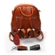 Рюкзак шкіряний коричневий 27×32×14 см PD-420024 - зображення 3