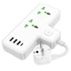 Мережевий подовжувач HOCO AC11A Voyage 2-position expansion socket(1C3A) (8.5 cm) White - зображення 4