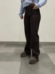 Джинсы wide leg (прямые) коричневые с ремнем 29 - изображение 6