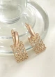 Сережки жіночі з ажурними прямокутниками Fashion Jewelry Золотисті 19964 - зображення 3