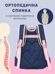 Рюкзак школьный для девочки 1 2 3 класс портфель с ортопедической спинкой первокласснице в школу сине-розовый - изображение 6