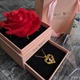 Подарункова скринька (коробочка) з трояндою з мила та кольє I Love You Рожева - зображення 4