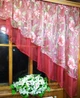 Занавеска кухонная короткая готовая арка Ника красная яблочный цвет коралл правая 280*170 см - изображение 4