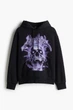 Худі вільного крою H&M Loose Fit чорний 1240529007 S - зображення 1