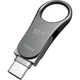 USB флеш-накопитель Silicon Power Mobile C80 128GB USB-A + USB-C 3.2 Silver (SP128GBUC3C80V1S) [134979] - изображение 3