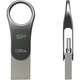 USB флеш-накопитель Silicon Power Mobile C80 128GB USB-A + USB-C 3.2 Silver (SP128GBUC3C80V1S) [134979] - изображение 4