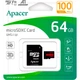 Карта памяти Apacer MicroSDXC R100 64GB Class 10 UHS-I/U1 + SD adapter (AP64GMCSX10UB-R) [139259] - изображение 4