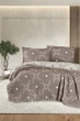 Муслиновое покрывало с наволочками First Choice Blooming 240 х 260 см Montela Brown - изображение 1