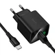 Сетевое зарядное устройство Hoco CS81A Excellent Black 18 Вт 1 x USB A с цифровым дисплеем с кабелем Type C (24381) - изображение 4