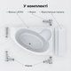 Ванна Swan Leoni R 170x110 см правая угловая с сиденьем 45 см глубина для дома квартиры хостела ножки + экран - изображение 9