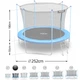 Trampolina ogrodowa Neo Sport NS-08W181 z siatką wewnętrzną i drabinką 252 cm Niebieska (5908220479055) - obraz 2